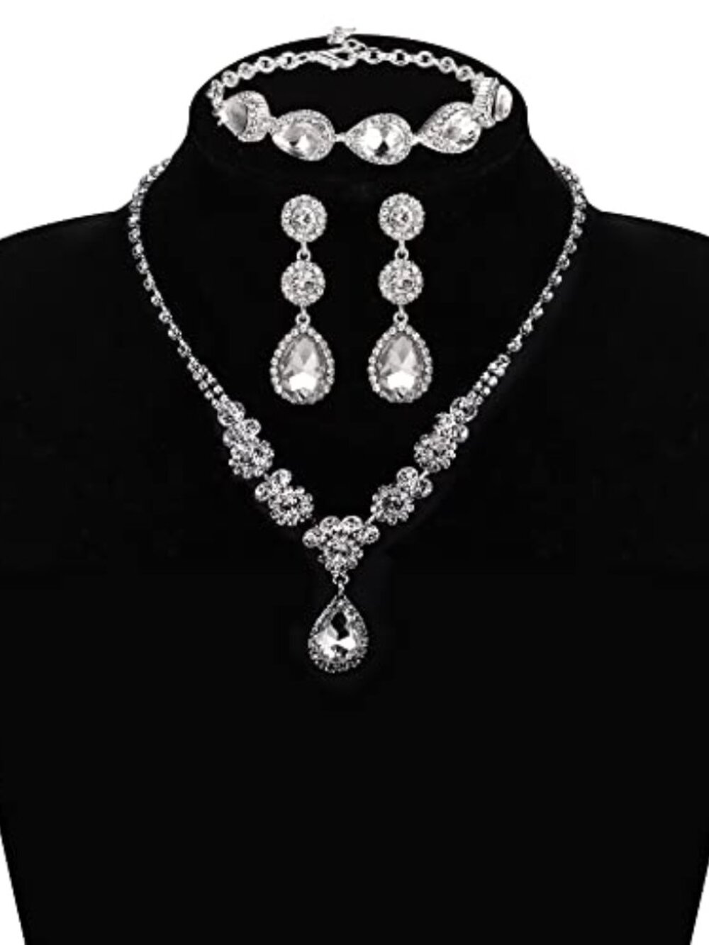 Jewelry Set Necklace Bracelet Clip On Earrings